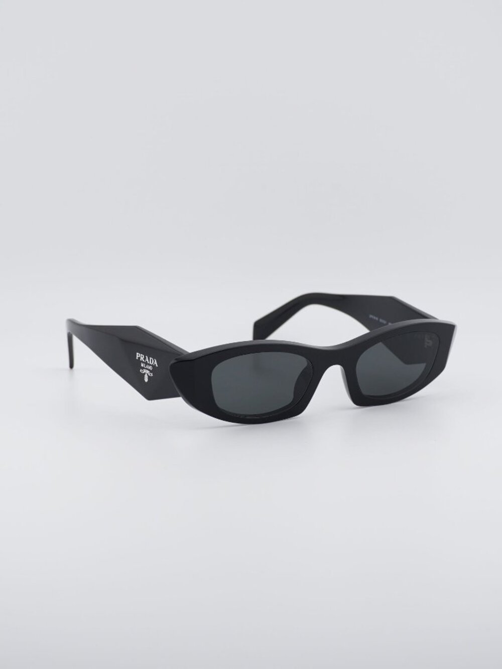 Prada PRB16S 16K08Z Sunglasses Black Rectangle Frame, Grey Lenses
